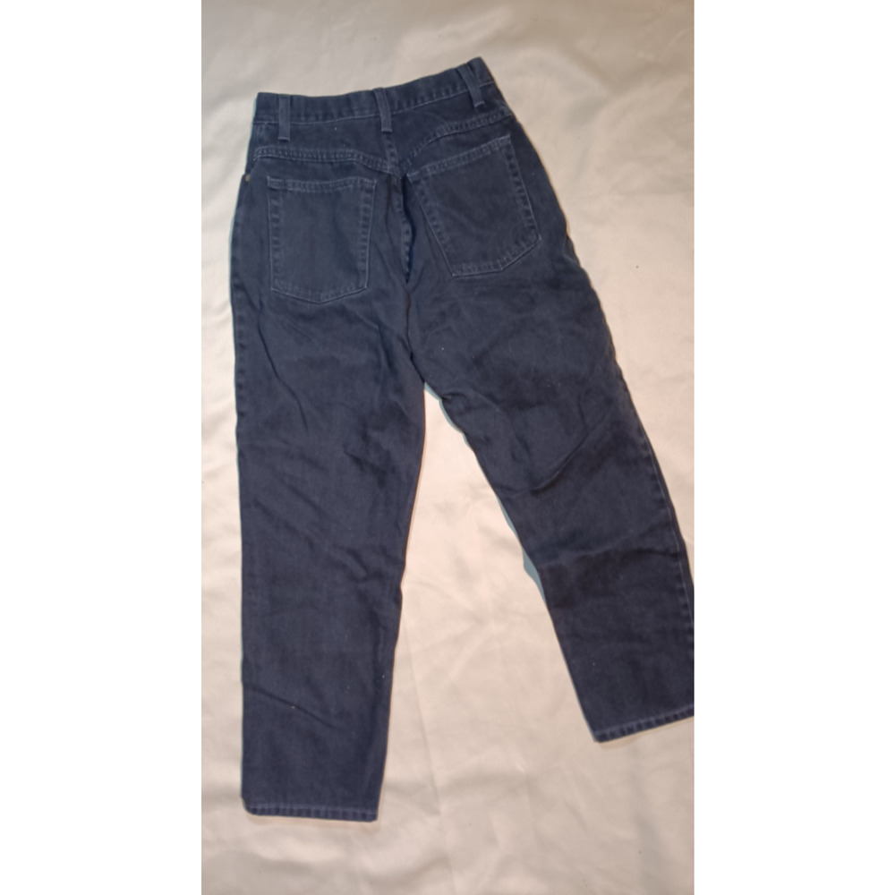 LL Bean Jeans 4 Petite Black Denim Double L Relaxed Fit Straight Leg Mid Rise - Picture 3 of 3